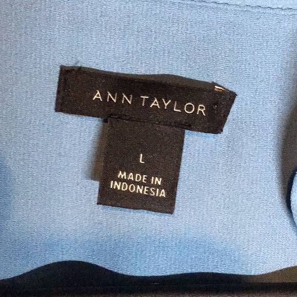 ✨Ann Taylor Blue Flutter Sleeve Button Down Shirt - Picture 3 of 5